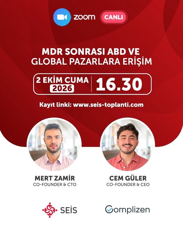 MDR Sonrası ABD ve Global Pazarlara Erişim webinarı afişi — 2 Ekim 2026 Cuma 16.30, Zoom